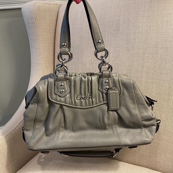 Coach Handbags - COACH - Gray Leather Satchel Purse